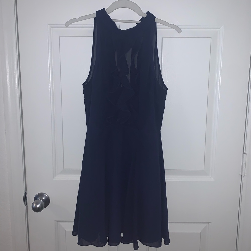 Navy blue chiffon dress